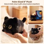 Mewaii Black Cat Plush Kawaii Plushies, Ultra-Soft Feel, 8 in | Starry-Eyed Cat Design, 8 in Portable Size, Cuddly Plush, Gentle Machine Washable, Desk Decor, For Kids, Teens & Cat Lovers - Image 4