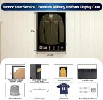 Military Uniform Shadow Box Uniform Display Case Black 1PC | Built-in Hanger, UV Protection Acrylic, XXL Size, Wall Mount, Fits Police Navy Officer Uniform & Sport Shirt - Image 3