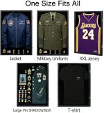 Military Uniform Shadow Box Uniform Display Case Black 1PC | Built-in Hanger, UV Protection Acrylic, XXL Size, Wall Mount, Fits Police Navy Officer Uniform & Sport Shirt - Image 4