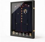 Military Uniform Shadow Box Uniform Display Case Black 1PC | Built-in Hanger, UV Protection Acrylic, XXL Size, Wall Mount, Fits Police Navy Officer Uniform & Sport Shirt - Image 5