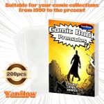 200 Pack Comic Book Bags and Boards Set 7.25x10.5 Inch Self-Sealing Bags with Archival Boards for Long-Term Storage & Protection - Image 7