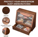 Pocket Knife Display Case for 22–30 Folding Knives, Drawer with Removable Display Shelf, Knife Organizer Storage Box, Gift for Men - Image 3