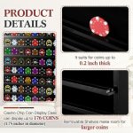 Silipull Challenge Coin Display Case, 28 x 16 Inch Poker Chips Holder Wood Medal Wall Mount Lockable Cabinet Rack Box for Army Navy Air Force Marine Honored Coins - Image 4