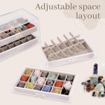 Bfttlity Acrylic Rock Display Case, 72 Grids Rock Collection Box for Kids | Clear Collection Display Cases for Stones Collectibles Gemstone Crystals Storage - Image 5