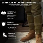 warreplica WW1 US Army M1910 Puttees Leggings Wraps/WW1 US Army Leg Wraps Gear Putty–Historical Reproduction Military Gaiters - Image 6