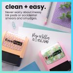 ExcelMark Custom Stamp - Clear & Crisp Impressions - Vibrant Colors & Patterns - Use for Address Stamp and More - Made in America (Seafoam) - Image 3