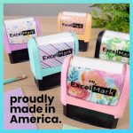ExcelMark Custom Stamp - Clear & Crisp Impressions - Vibrant Colors & Patterns - Use for Address Stamp and More - Made in America (Seafoam) - Image 7