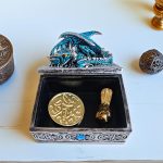 Dragon Statue Jewelry Box, Medieval Fantasy Myth Dragon With Cover Treasure Box, Dragon Statue Decoration Collection Gift Box. (Blue) - Image 4