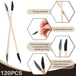 120 Pcs Sanding Sticks Double End Matchsticks Sanding Twigs Fine Detailing Polishing Sticks for Plastic Models Wood Hobby, 120/280 Grit, 5.4 x 0.3 Inch - Image 4
