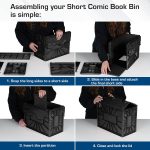 BCW Comic Bin, Black - Holds 150 Comics, Acid Free Storage and Organizer, Heavy Duty Plastic, Stackable, Includes Partition - Image 5