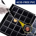 200 Pockets Coin Album - 33x33 mm Grid Holder (Black) CS48200BK | Coin Collecting Book with 10 Pages, for Pounds Pence Cents Dollars Nickel - Image 4