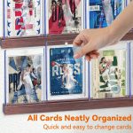 Sports Card Display Shelf for Wall, Holds 20 Trading Cards, 4PCS Wooden Card Holder for Baseball, Football, Basketball, and Graded Card Collection, Brown - Image 5