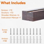 Sports Card Display Shelf for Wall, Holds 20 Trading Cards, 4PCS Wooden Card Holder for Baseball, Football, Basketball, and Graded Card Collection, Brown - Image 7