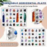 Cinnvoice Rock Display Case 35 Grids,Transparent Border, Square | Adjustable Acrylic Display Case, Crystal Organizer for Collectible, with Built-in Mirrored, Magnetic Door, Wall Mount - Image 4
