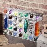 Cinnvoice Rock Display Case 35 Grids,Transparent Border, Square | Adjustable Acrylic Display Case, Crystal Organizer for Collectible, with Built-in Mirrored, Magnetic Door, Wall Mount - Image 5