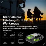 GREENWORKS 24V 1/2" Brushless Cordless Drill (400 In-lbs.), 2.0Ah (12,000mAh Power Bank) USB-C Batteries, 3.3 FT Braided Cable, 30W Charger - Image 4