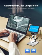 Leipan 7" LCD Digital Microscope 1200X,12MP Coin Microscope with Screen | 1080P Coin Magnifier with 12pcs Slides,Wired Remote,2 Side Lights,Windows/Mac OS Compatible - Image 4