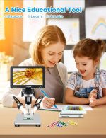 Leipan 7" LCD Digital Microscope 1200X,12MP Coin Microscope with Screen | 1080P Coin Magnifier with 12pcs Slides,Wired Remote,2 Side Lights,Windows/Mac OS Compatible - Image 5