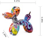 Resin Balloon Dog Sculpture - Collectible Figurines Decor for Home | Office Desktop Resin Decors Balloon Dog Decor (Graffiti) - Image 3