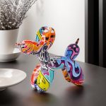 Resin Balloon Dog Sculpture - Collectible Figurines Decor for Home | Office Desktop Resin Decors Balloon Dog Decor (Graffiti) - Image 4