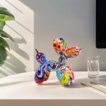 Resin Balloon Dog Sculpture - Collectible Figurines Decor for Home | Office Desktop Resin Decors Balloon Dog Decor (Graffiti) - Image 6