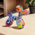 Resin Balloon Dog Sculpture - Collectible Figurines Decor for Home | Office Desktop Resin Decors Balloon Dog Decor (Graffiti) - Image 9