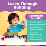 Blockaroo Magnetic Foam Building Blocks 15-Piece Train Set for Toddlers | Soft Magnetic Foam Blocks, Train-Themed Pieces, 360-Degree Rotation, Sensory Play, Preschool Learning, Ages 2+ - Image 3