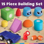 Blockaroo Magnetic Foam Building Blocks 15-Piece Train Set for Toddlers | Soft Magnetic Foam Blocks, Train-Themed Pieces, 360-Degree Rotation, Sensory Play, Preschool Learning, Ages 2+ - Image 4