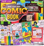 Made By Me Make Your Own Comic Book Storytelling Kit for Kids, 15-Page, Hardcover, How-to Draw Instructional Guide, Comic Inspired Stickers & Stamp, Holographic Stickers, 5 Vibrant Markers - Image 3