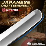Japan Fixed Blade Knife - D2 Steel Tanto Knife with Carved Sheath | Japanese Hand-ground, Ergonomical Ebony Grip, 5mm Thickd for Camping Outdoor, Collection for Men - Image 3