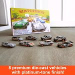 Matchbox Cars, Set of 8 Die-Cast Cars in 1:64 Scale with Premium Decos Including 1 Exclusive Vehicle, True Grip Tires, Platinum-Tone Finish, For Collectors - Image 4