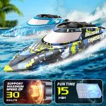 BEZGAR TX2P1,2 Packs 30 KPH RC Boats with Suitcase for Kids | 2 Packs 30 KPH High Speed; Portable Storage Suitcase; Remote control boats for Pools & Lakes - Image 3