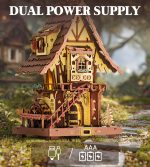 ROKR Cuckoo Clock 3D Wooden Puzzle with LED Light & Hourly Chime for Adults | DIY Wooden Clock Model Building Set, Unique Gift for Women Men - Image 4