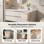 Foldable Kitchen Trash Can, Grayish White: 6L | Multipurpose Hanging Collapsible Trash Can for Kitchen, Plastic Wall Mounted Kitchen Waste Bin for Home, RV, Camping, Office - Image 4