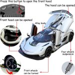 Therina Toy Cars Model Jesko 1/24 White Alloy Collectibles Die-cast Vehicles with Sound and Light - Image 3