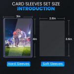 1600 Card Sleeves Top Loaders for Cards, 3" x 4" Hard Plastic Toploaders | Baseball Card Protectors, Trading Card Holder for Football Sports Cards (800 Toploaders + 800 Penny Sleeves) - Image 3
