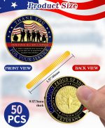 50Pcs Military Challenge Coins Set, Veteran Honor Coins | Thank You for Your Service, Military Appreciation Gifts for Men & Women, Service Recognition, Bulk Veterans Day Gifts - Image 4
