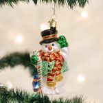 Old World Christmas Candy Cane Snowman Glass Blown Ornament for Christmas Tree, Handcrafted Holiday Decoration, Snowman Collection - Image 3