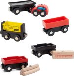 Orbrium 5 Cargo Train Car Set for Wooden Railway Fits Thomas the Tank Engine Chuggington Brio - Image 3