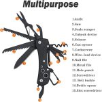 Swiss Small Pocket Knife, 15-in-1 Multitool for Camping, Hiking & EDC | Includes Bottle Opener, Saw, Screwdrivers and Nail File in a Durable Stainless Steel Folding Design for Outdoor Use - Image 3