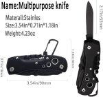 Swiss Small Pocket Knife, 15-in-1 Multitool for Camping, Hiking & EDC | Includes Bottle Opener, Saw, Screwdrivers and Nail File in a Durable Stainless Steel Folding Design for Outdoor Use - Image 4