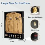 Military Uniform Display Case - Police Uniform Display Case Black | 26×37 Lockable Wall Mount Cabinet with UV Protection Acrylic Door Wood, wall Mount,Shatterproof Plexiglass - Image 3