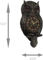 Veronese Design 12.5" Tall Steampunk Owl Pendulum Wall Clock Cold Cast Resin Antique Bronze Finish Wall Sculpture - Image 4