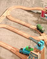 SainSmart Jr. Wooden Train Track 52 PCS, Track Expansion Compatible with All Major Brands Toddler Railway Toy Train Set Boys Train Set 3+ - Image 4