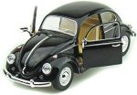 KiNSMART 1967 Volkswagen Beetle 1:24 Scale 6½" Die Cast Metal Model Toy Car Black - Image 4