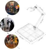 Action Figure Stand, 8 PCS Assembly Action Figure Display Holder Base Doll Model Support Stand Compatible with HG RG SD SHF Gundam 1/144 Toy with Screwdriver Transparent - Image 3