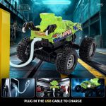 BEZGAR Monster Truck Toys - 2.4GHz 1:64 Remote Control Car with Colorful Lights, 360° Spins, Metal Shell - Remote Control Monster Truck for Boys Girls Age 6, 7, 8, 9, 10 Years Old(Green) - Image 3