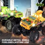 BEZGAR Monster Truck Toys - 2.4GHz 1:64 Remote Control Car with Colorful Lights, 360° Spins, Metal Shell - Remote Control Monster Truck for Boys Girls Age 6, 7, 8, 9, 10 Years Old(Green) - Image 4