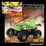 BEZGAR Monster Truck Toys - 2.4GHz 1:64 Remote Control Car with Colorful Lights, 360° Spins, Metal Shell - Remote Control Monster Truck for Boys Girls Age 6, 7, 8, 9, 10 Years Old(Green) - Image 7