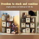 Dmevkic 3 Cube Vinyl Record Storage | DIY Stackable 120-150 Records Visualize Album Storage Record Storage Crate - Image 8